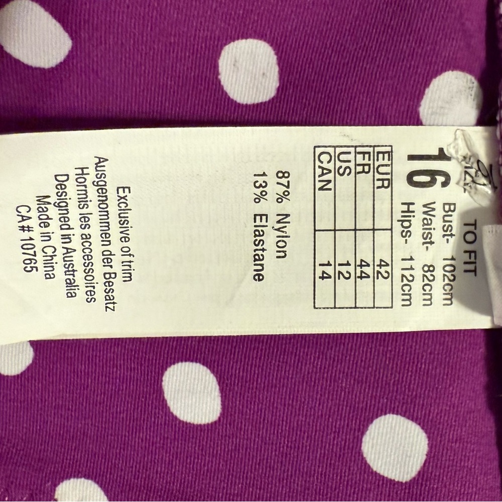 Seafolly Purple Polka Dot Bikini Top - Picture 3 of 4